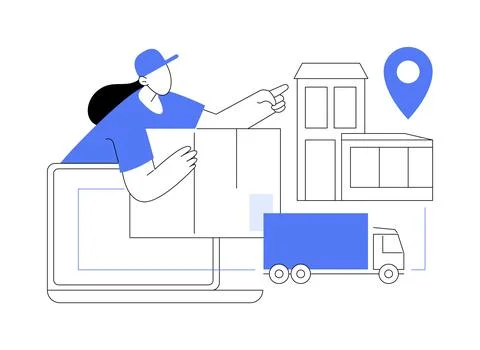 Delivery point abstract concept vector illustration. Stock Illustration