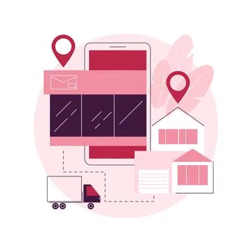 Delivery point abstract concept vector illustration. Stock Illustration