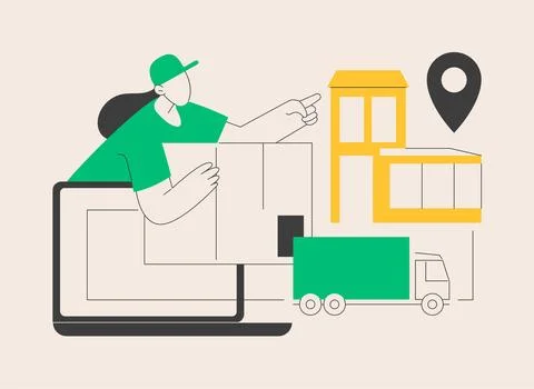Delivery point abstract concept vector illustration. Stock Illustration
