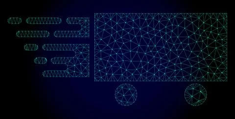 Delivery Polygonal Frame Vector Mesh with Fast Motion Effect Stock Illustration