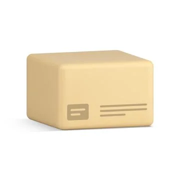 Delivery post export import sealed cardboard box recipient data information.. Stock Illustration