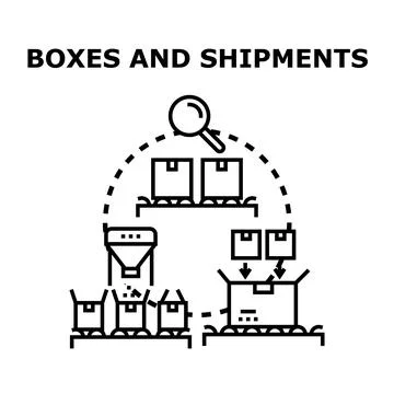 Delivery process managing boxes and parcels shipment 库存插图