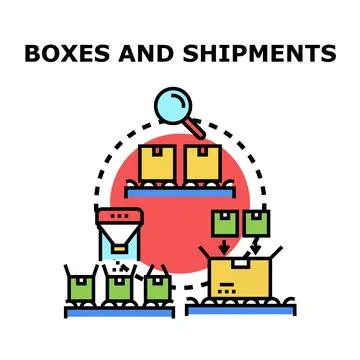 Delivery process managing boxes and parcels shipment 库存插图