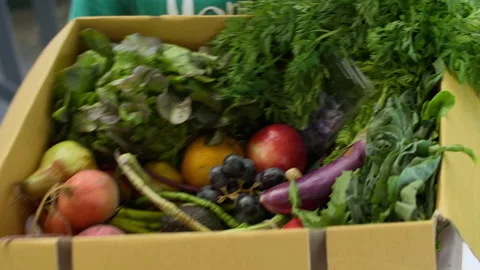 Delivery of Produce During a Pandemic Stock Footage