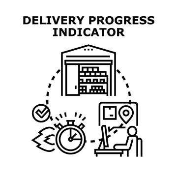 Delivery progress indicator tracking fast shipping logistics イラスト素材