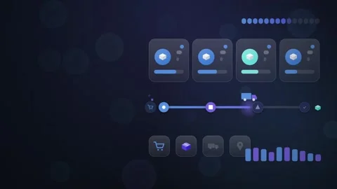 Delivery progress timeline with icons and animated loading bar Stock-Footage 348169776