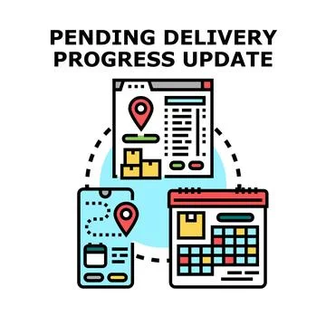 Delivery progress tracking update with logistics planning Stock Illustration