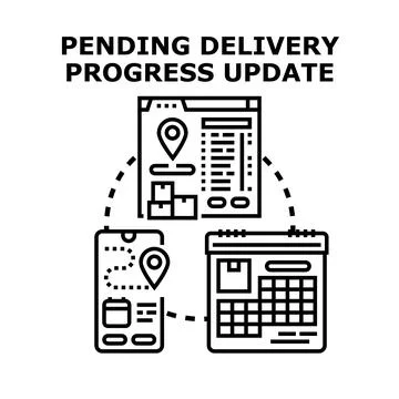 Delivery progress tracking update with logistics planning Stock Illustration