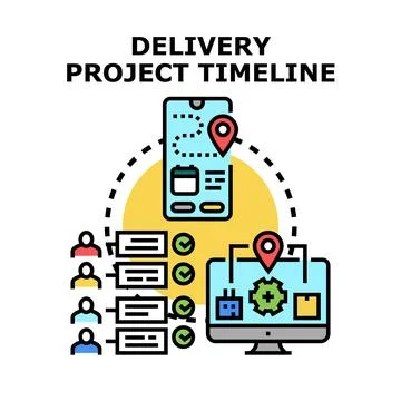 Delivery project timeline planning and tracking system Stock Illustration