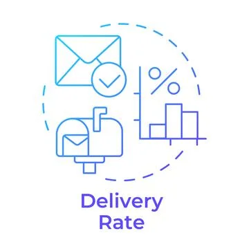 Delivery rate blue gradient concept icon Stock Illustration