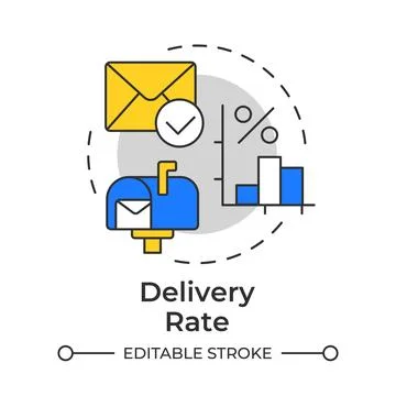 Delivery rate multi color concept icon Stock Illustration