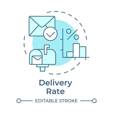 Delivery rate soft blue concept icon Stock Illustration