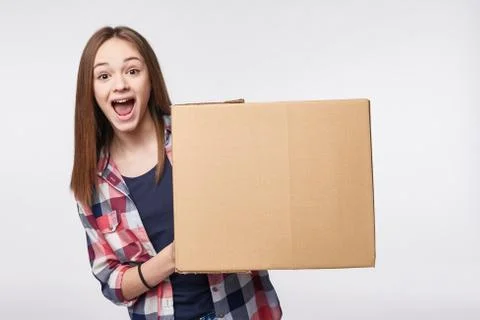 Delivery, relocation and unpacking. Foto stock