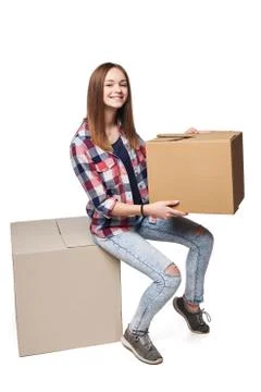Delivery, relocation and unpacking. Stock Photos