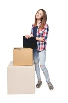 Delivery, relocation and unpacking. Stock Photos