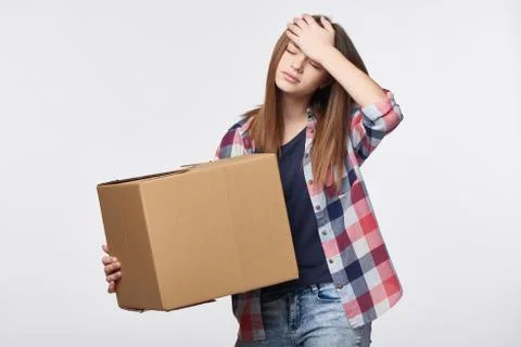 Delivery, relocation and unpacking problems Foto stock