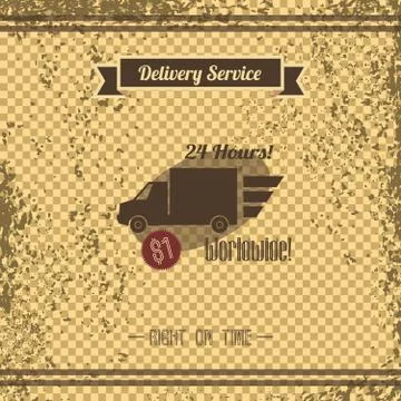 Delivery retro page Ilustración de archivo