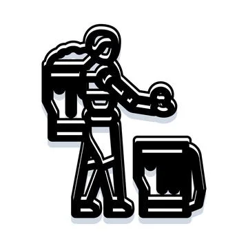 Delivery robot icon representing automation and modern logistics 스톡 일러스트