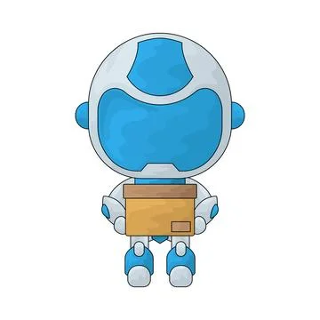 Delivery Robot illustration Ilustração Stock