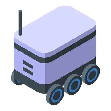 Delivery robot moving with antenna receiving signal Stock Illustration