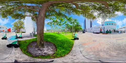Delivery robots in Miami Beach. 8k 24p video shot near Lincoln Road by soun.. Stock Footage 318410411