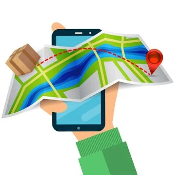Delivery route Stock Illustration