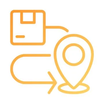 Delivery route pixel perfect gradient linear vector icon 스톡 일러스트