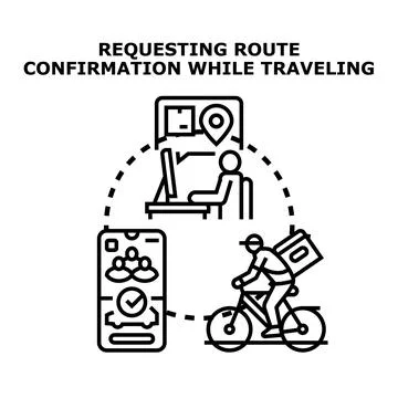 Delivery route tracking and confirmation concept illustration Stock Illustration