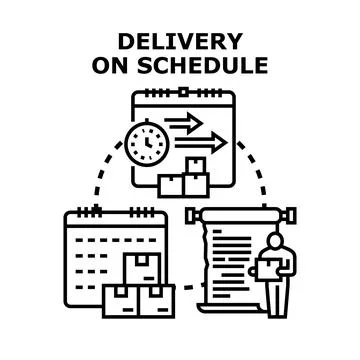Delivery on schedule concept with logistics process Stock Illustration