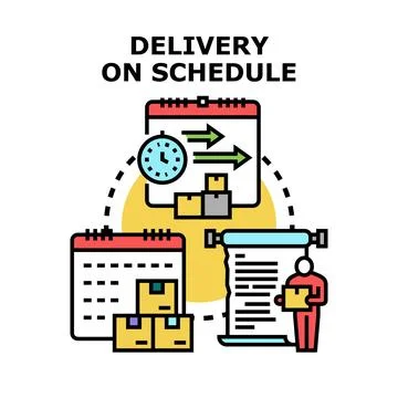 Delivery on schedule concept with logistics process Stock Illustration