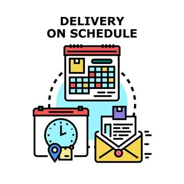 Delivery on schedule concept with timely logistics Stockillustratie