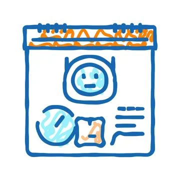 Delivery scheduler autonomous icon doodle illustration 库存插图