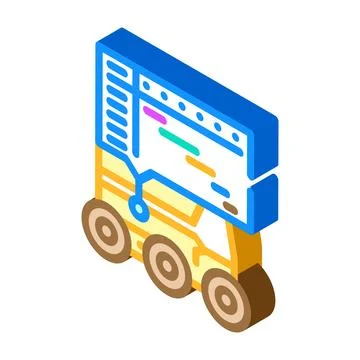 Delivery scheduler autonomous isometric icon vector illustration Stock Illustration