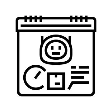 Delivery scheduler autonomous line icon vector illustration 스톡 일러스트