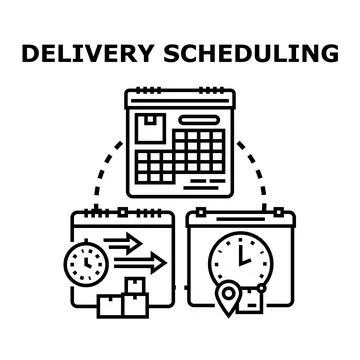 Delivery scheduling concept planning logistics and management Stock Illustration