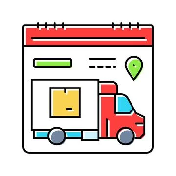 Delivery scheduling logistic manager color icon vector illustration Stockillustratie