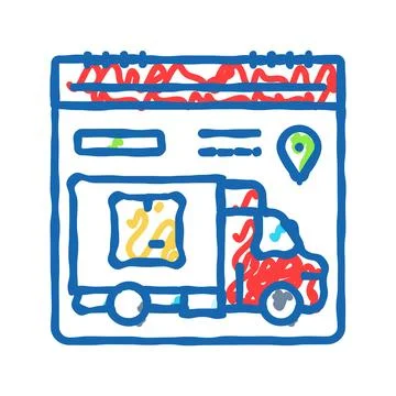 Delivery scheduling logistic manager icon doodle illustration Stock Illustration