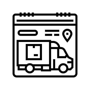 Delivery scheduling logistic manager line icon vector illustration Stock Illustration