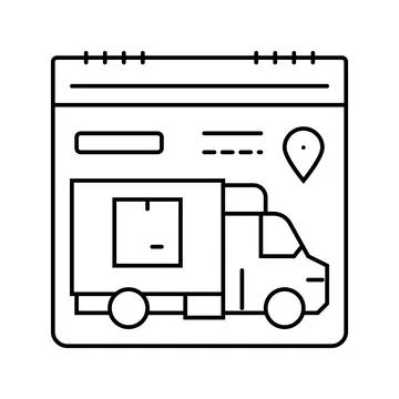 Delivery scheduling logistic manager line icon vector illustration Stock Illustration