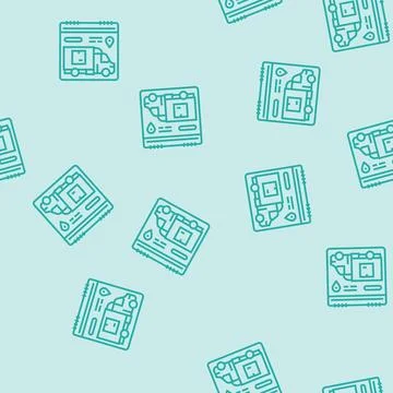 Delivery scheduling logistic manager line seamless pattern Stock Illustration
