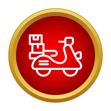 Delivery scooter transporting packages vector icon design 스톡 일러스트