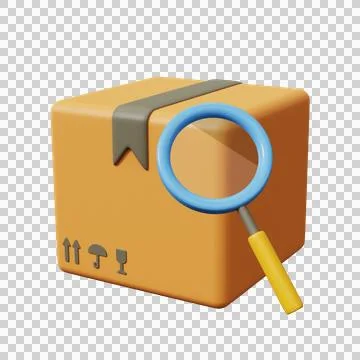 Delivery search icon. 3d render. Stock Illustration