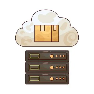 Delivery Server illustration Stock Illustration