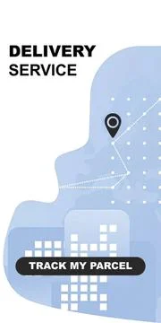 Delivery service app interface with parcel tracking feature Stock Illustration