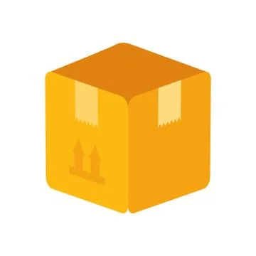 Delivery service with box package isolated icon 스톡 일러스트