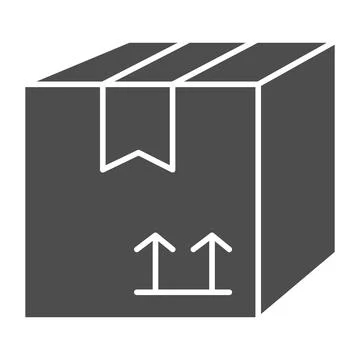 Delivery Service Box solid icon, shopping concept, box with clothes sign on 스톡 일러스트
