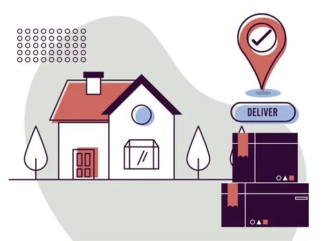 Delivery service boxes Stock Illustration