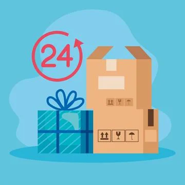 Delivery service boxes 스톡 일러스트
