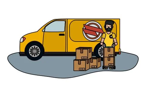 Delivery service cartoon Stock-Illustration