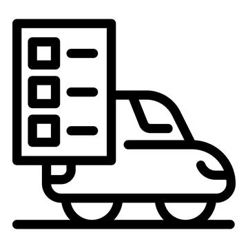 Delivery service checking online order using mobile app on smartphone in a car Stock Illustration